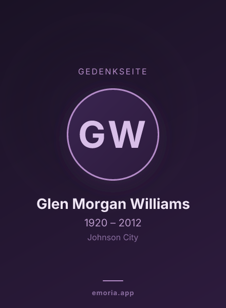 Gedenkportrait von Glen Morgan Williams