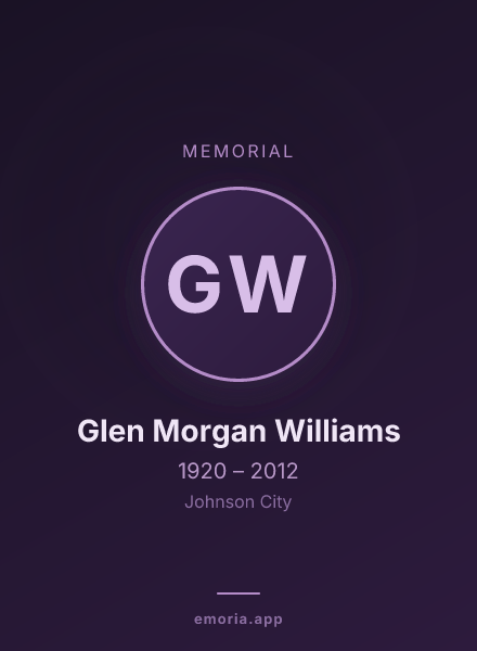 Memorial portrait of Glen Morgan Williams