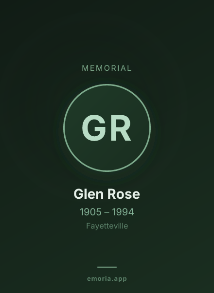 Memorial portrait of Glen Rose