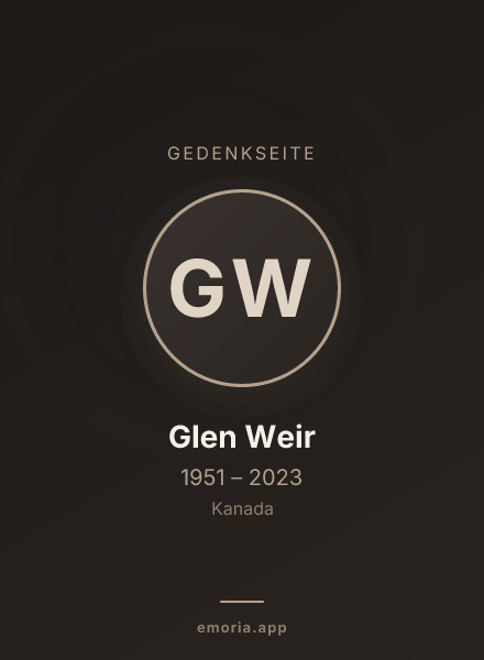 Gedenkportrait von Glen Weir