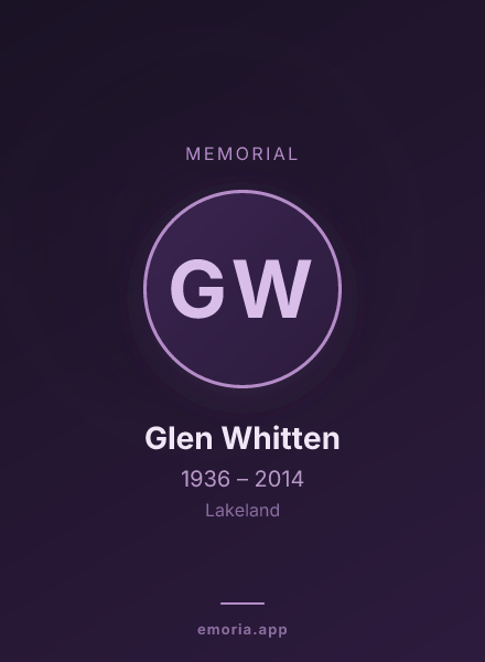 Memorial portrait of Glen Whitten