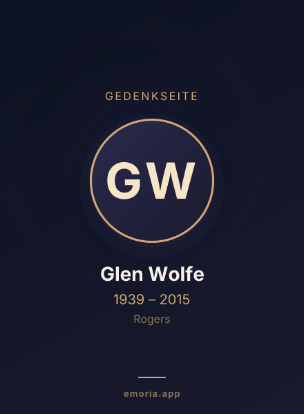 Gedenkportrait von Glen Wolfe