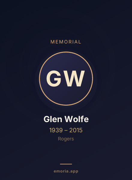 Memorial portrait of Glen Wolfe