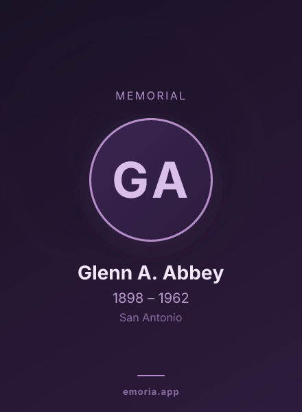 Memorial portrait of Glenn A. Abbey
