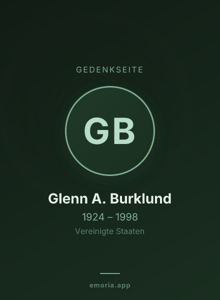 Gedenkportrait von Glenn A. Burklund