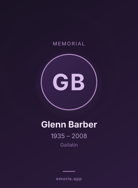 Memorial portrait of Glenn Barber
