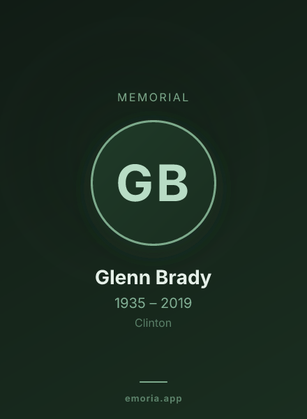 Memorial portrait of Glenn Brady