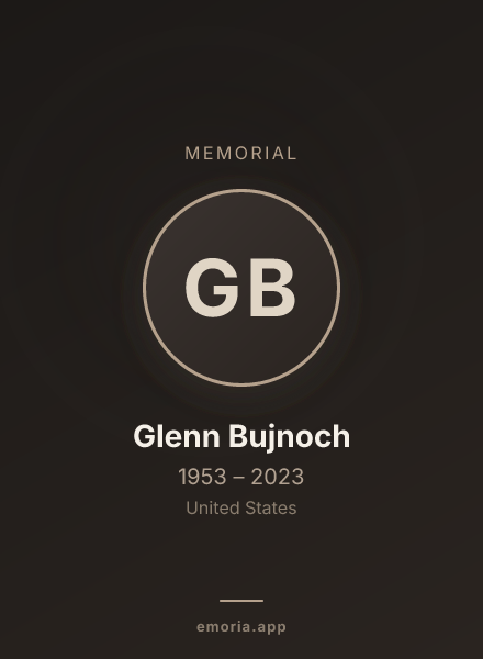 Memorial portrait of Glenn Bujnoch