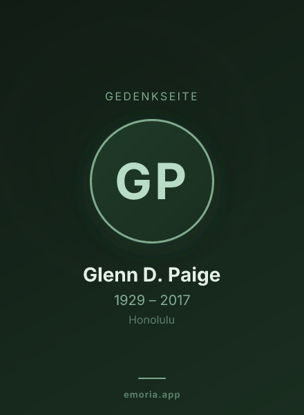 Gedenkportrait von Glenn D. Paige