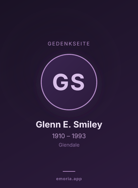 Gedenkportrait von Glenn E. Smiley
