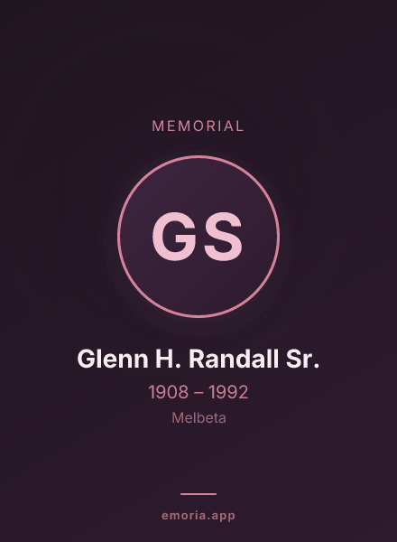 Memorial portrait of Glenn H. Randall Sr.