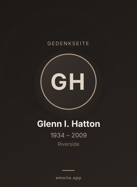 Gedenkportrait von Glenn I. Hatton