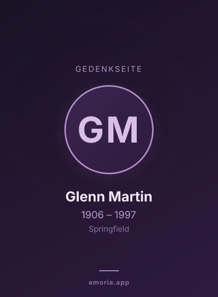 Gedenkportrait von Glenn Martin