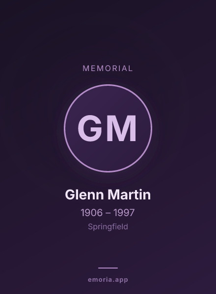 Memorial portrait of Glenn Martin