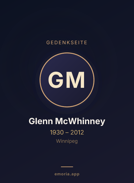 Gedenkportrait von Glenn McWhinney
