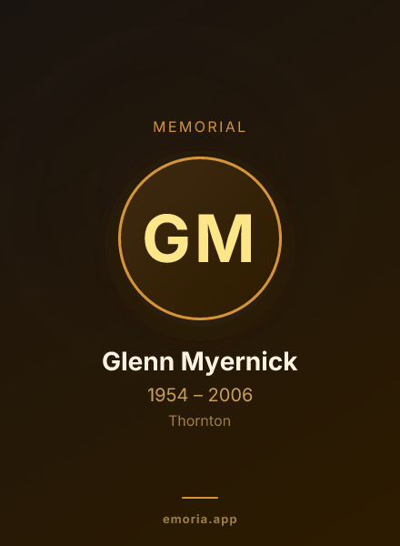 Memorial portrait of Glenn Myernick
