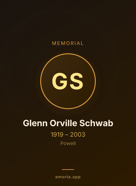 Memorial portrait of Glenn Orville Schwab