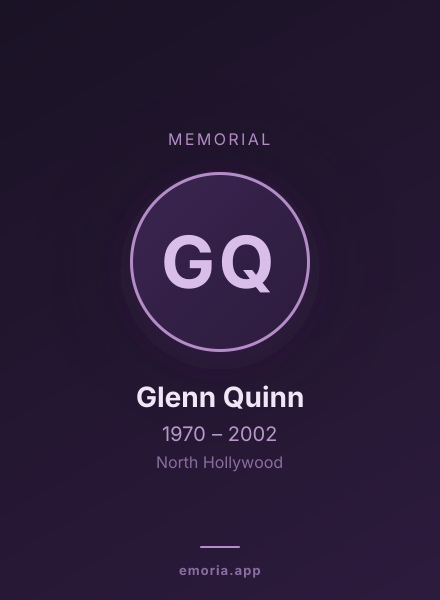Memorial portrait of Glenn Quinn