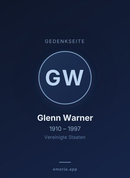 Gedenkportrait von Glenn Warner