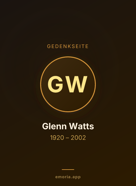 Gedenkportrait von Glenn Watts