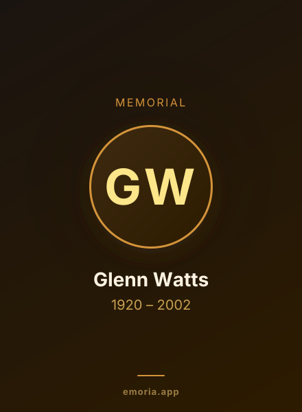 Memorial portrait of Glenn Watts