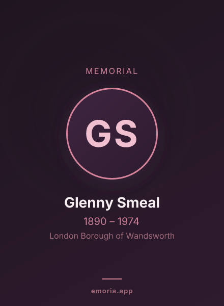 Memorial portrait of Glenny Smeal