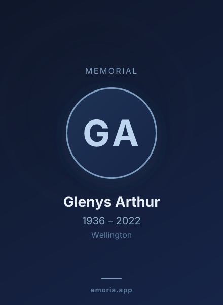 Memorial portrait of Glenys Arthur