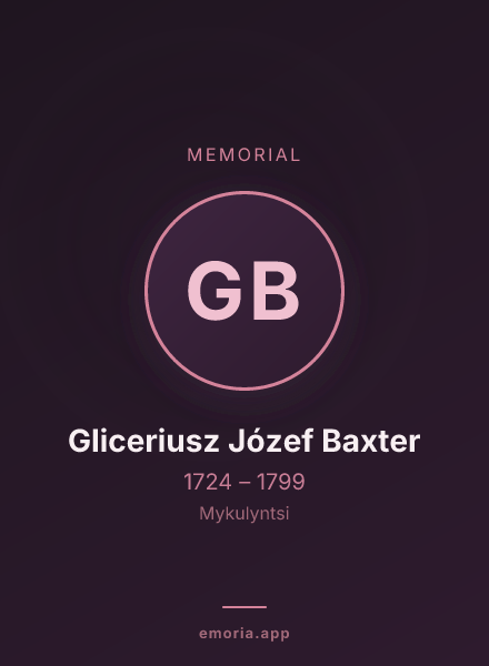 Memorial portrait of Gliceriusz Józef Baxter