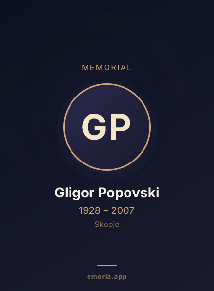 Memorial portrait of Gligor Popovski