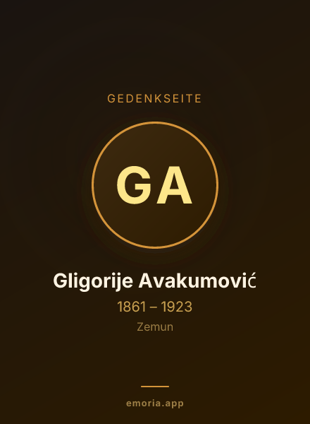 Gedenkportrait von Gligorije Avakumović
