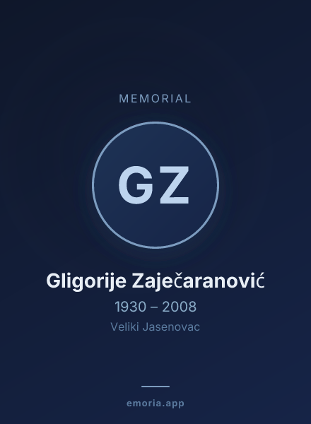 Memorial portrait of Gligorije Zaječaranović