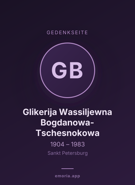 Gedenkportrait von Glikerija Wassiljewna Bogdanowa-Tschesnokowa