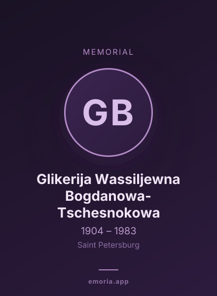 Memorial portrait of Glikerija Wassiljewna Bogdanowa-Tschesnokowa