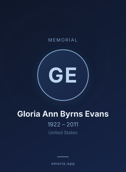 Memorial portrait of Gloria Ann Byrns Evans