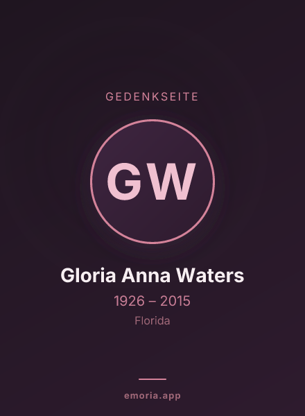 Gedenkportrait von Gloria Anna Waters