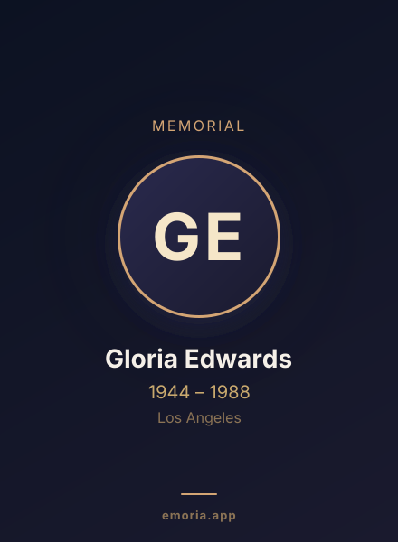 Memorial portrait of Gloria Edwards