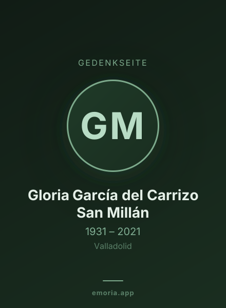 Gedenkportrait von Gloria García del Carrizo San Millán
