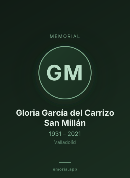 Memorial portrait of Gloria García del Carrizo San Millán