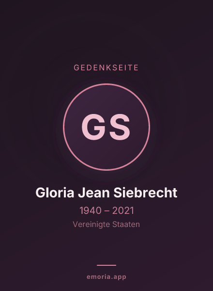 Gedenkportrait von Gloria Jean Siebrecht