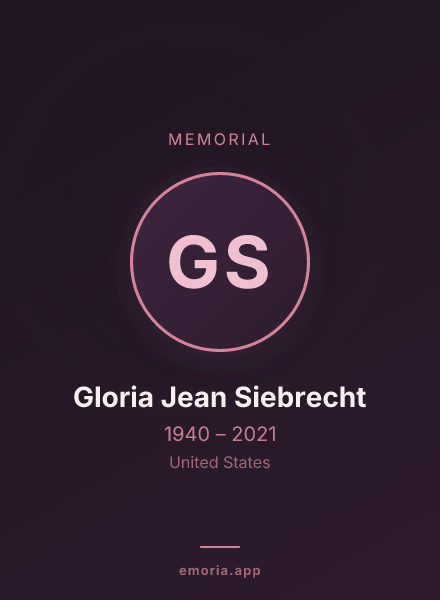 Memorial portrait of Gloria Jean Siebrecht