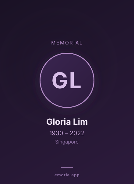 Memorial portrait of Gloria Lim