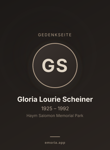 Gedenkportrait von Gloria Lourie Scheiner