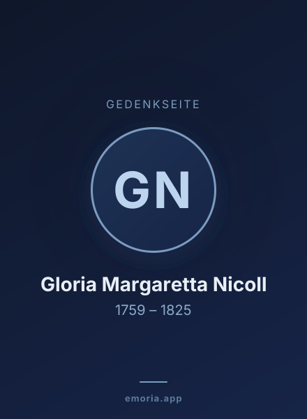 Gedenkportrait von Gloria Margaretta Nicoll