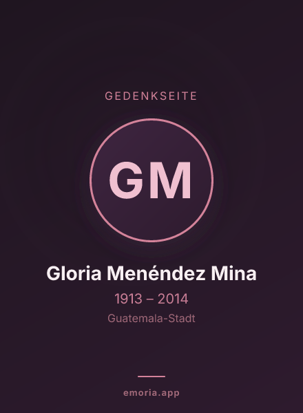Gedenkportrait von Gloria Menéndez Mina