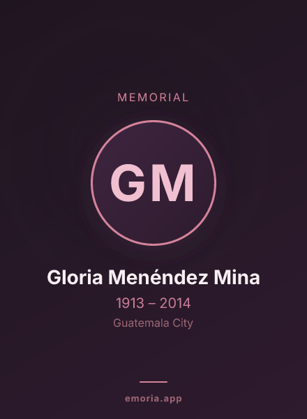 Memorial portrait of Gloria Menéndez Mina