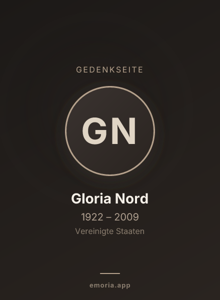 Gedenkportrait von Gloria Nord