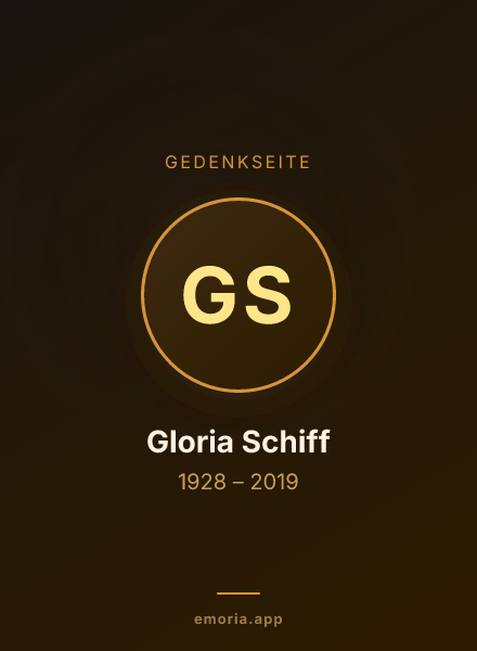 Gedenkportrait von Gloria Schiff