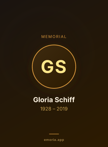 Memorial portrait of Gloria Schiff