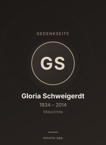 Gedenkportrait von Gloria Schweigerdt
