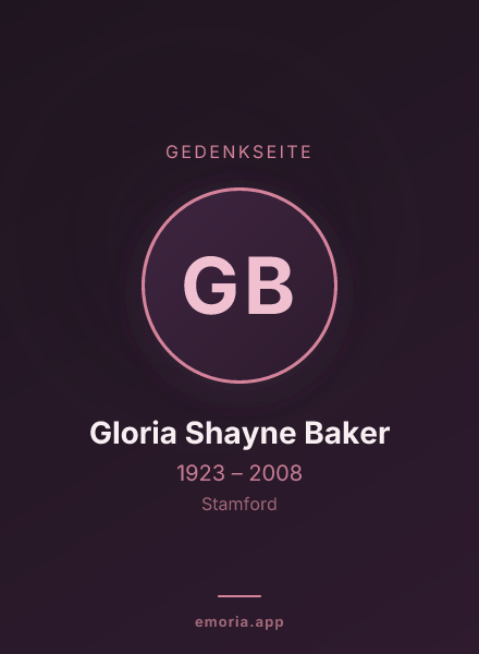 Gedenkportrait von Gloria Shayne Baker